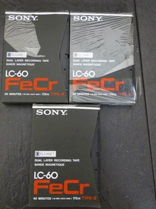 SONY ELCASET LC-60 FeCr NEW UNUSED  EINGESCHWEISST  3 STÜCK 3 PIECES SEALED - Picture 1 of 8
