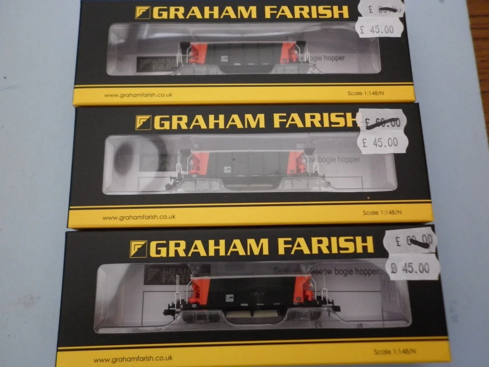 Graham Farish 377-004 BR YGH 'Sealion' Bogie Hopper Wagon LoadHaul x 3 NEW - Image 1 of 2
