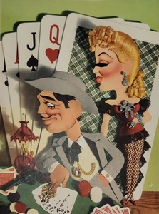 Jacques Kapralik Caricature Clark Gable Lana Turner Honky Tonk poster MGM litografia - Foto 1 di 5