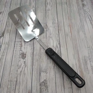 VTG Ekco Metal Slotted Spatula Flipper Turner Black Nylon Handle USA FLAWS READ - Picture 1 of 23