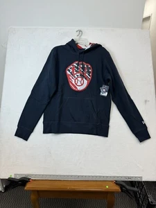NEW ERA MILWAUKEE BREWERS MENS NAVY BLUE FLAG FILLED LONG SLEEVE HOODIE LARGE - Picture 1 of 7