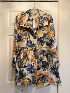 Chico’s women 100% linen Long utility jacket With Clips front Has Linen Size 3 - Picture 1 of 10