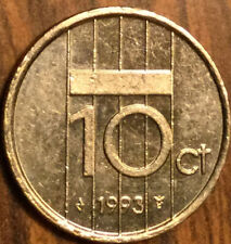 1993 NETHERLANDS 10 CENTS COIN