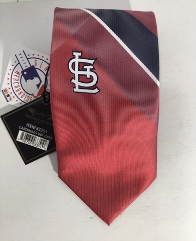 St. Louis Cardinals MLB Baseball Eagles Wings Necktie Mens 3351 Woven Poly Grid Cover