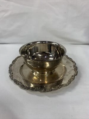 复古 Oneida 银盘酱碗 带附件装饰托盘 — 第 1/4 张图片