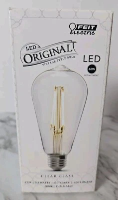 Feit Electric ST19 60W Dimmable Clear Glass LED Vintage Style Bulb - Image 1 of 4