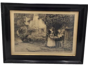 Antique Sepia Print in Large Bakelite Frame 23" x17" Inches - Picture 1 of 16