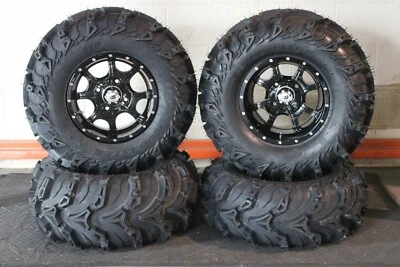 KIT DE LLANTAS HONDA RANCHER 350 26" EE. UU. ITP MUD LITE II ATV y cobra negras SRA1CA Foto 1 de 4