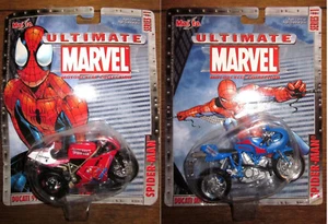 VENTA: Maisto Ultimate Marvel Motorcycles 2 diferentes Spider-Man sin usar, en caja - Imagen 1 de 7