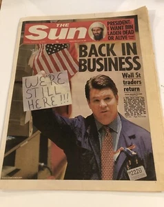 THE SUN NEWSPAPER TUESDAY SEPTEMBER 18 2001 BACK IN BUSINESS 9/11 TRADE CENTER - Picture 1 of 2