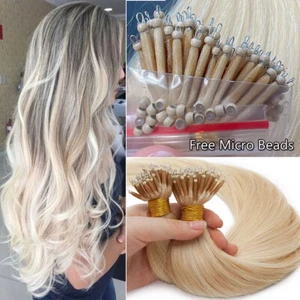 Nano Ring Tip Remy Human Hair Extensions Double Drawn 150G+ Easy Loop Micro Bead - Picture 1 of 30