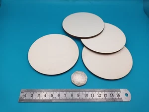 9.5cm/95mm CIRCLES PLY 4mm Thick Craft COASTER Wood DIY Disc Plaque - Picture 1 of 2