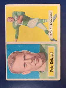 Tarjeta de fútbol americano 1957 Topps #2 Pete Retzlaff RC Eagles bajo grado G/F/P ver fotos - Imagen 1 de 2