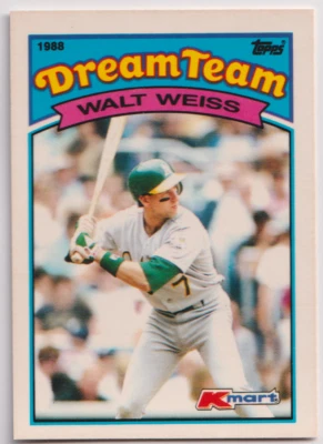 1989 Topps Kmart #4 Walt Weiss RC Oakland Athletics - Image 1 of 2
