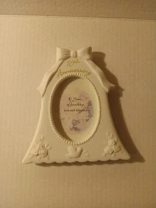 Russ 10th Anniversary Photo Frame Holds 3"x4" Photo Ceramic Bell Shaped - Bild 1 von 6