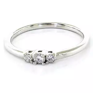 Bridal Basket Set 3Stone Round Diamond Engagement Ring 925 Sterling Silver - Picture 1 of 4