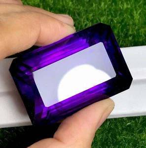 282.00cts Rare Big Size Natural Purple Amethyst Emerald Cut Loose Gemstone - Picture 1 of 5