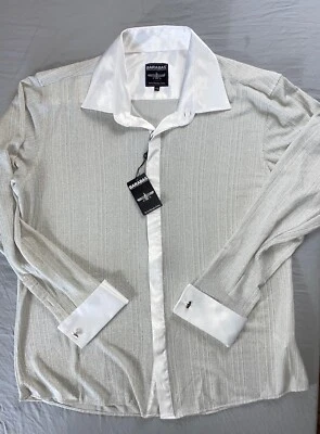 Barabas 2FC81002 Ultramodern French Cuff Tinsel Lined Shirt. 4XL, Runs Small. - Image 1 of 4