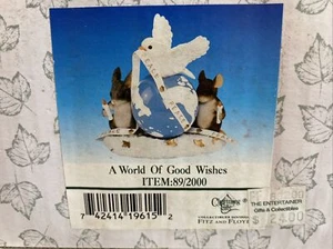Charming Tails by Fitz and Floyd year 2000 A World Of Good Wishes Peace Figurine - Picture 1 of 4