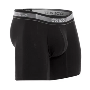 Unico Boxer Long Leg Suspensor Cup NEBULOSO Black Cotton Men's Underwear - Picture 1 of 11