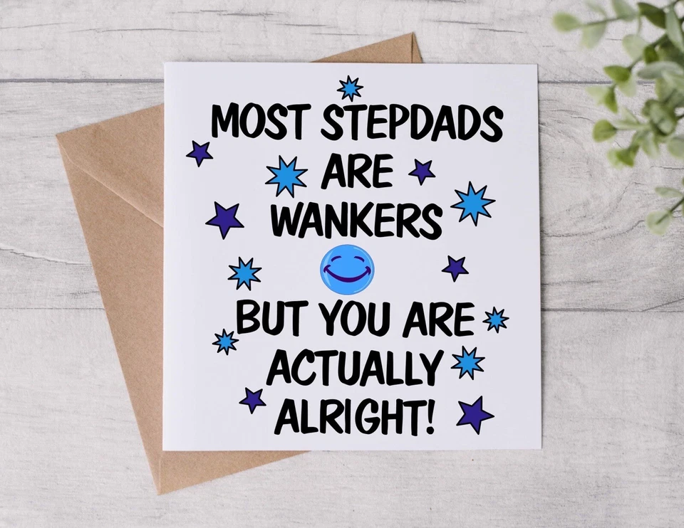 SISTER SARCASTIC Funny Stepdad Card, Father's Day, Christmas, Birthday Card, Step-Dad, Rude Card