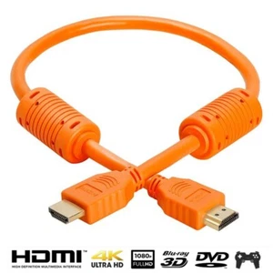 1.5FT HDMI High Speed Cable w/ Ethernet HDTV 3D 4K 60Hz 18G Ferrite Cores Orange - Picture 1 of 5