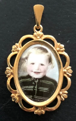 Style Ancien or-Double Fille Portrait Pendentif (k1) - Photo 1/3