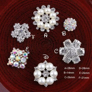 30pcs Clear Alloy Crystal Bling Metal Rhinestone Buttons Wedding Invitation - Picture 1 of 2