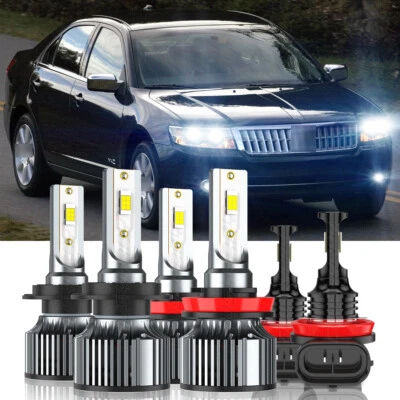 Faros LED delanteros blancos altos bajos + faros antiniebla para Lincoln MKZ 2007-2012 Foto 1 de 4