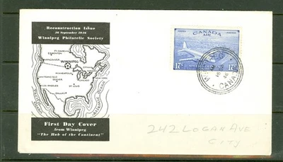 CANADA #CE3 WINNIPEG PHILATELIC SOCIETY SP 16 1946 FDC - Image 1 of 2