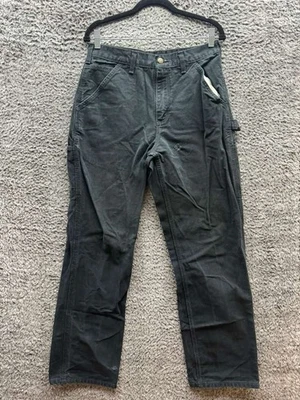 Брюки рабочие универсальные Carhartt свободного покроя стираемые с фланелевой подкладкой черные размер 30x32 - Изображение 1 из 4