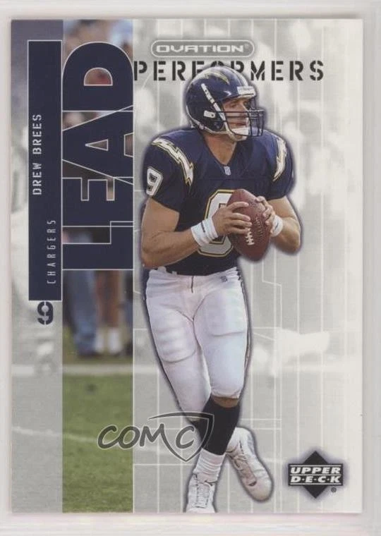 2002 Upper Deck Ovation Lead Performers Drew Brees #LP-28 - Image 1 of 2