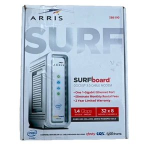 Cable módem Arris Surf Board SB6190 DOCSIS 3.0 32x8 Gigibit - blanco - Imagen 1 de 4