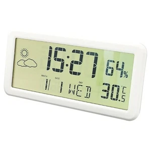 Digital Clock with Indoor Outdoor White - Picture 1 of 7
