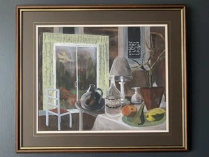 20th Century Abstract French Style Still Life Gouache Painting With Collage - Picture 1 of 20