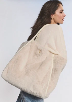 New In Package Victoria Secret Fur Travel Cream Bag NEW! 2025 - Image 1 of 4