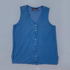 Camisa sin mangas con botones de gloria descolorida de colección años 80 90 para mujer S azul linda informal - Imagen 1 de 4
