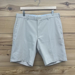 Pantalones Cortos Peter Millar Para Hombre 33 Caqui Beige Golf Frente Plano Poliéster B126 - Imagen 1 de 21