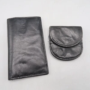 2 RFID Safe Soft-Sided Premium Leather Zippered Wallet Lot Set - Picture 1 of 8