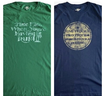 Lote de camisetas L Beach Party Pirate Jimmy Buffet Tequila Ron Island Shores Tees Foto 1 de 4