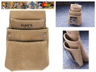 KUNYS Split Grain Leather 3 Pocket Drywall Nail Tool Belt Pouch Holder, DW1018