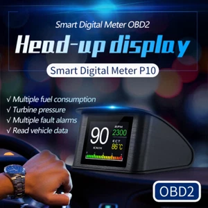 OBD2 Digital Tachometer Geschwindigkeitsanzeige Öltemperaturmesser HUD KMH/MPH - Bild 1 von 12