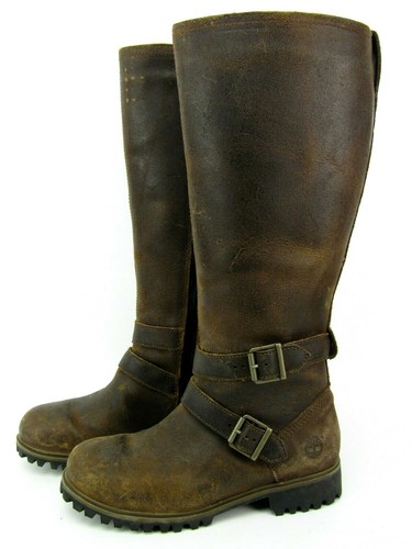 Timberland Stivali Donna Wheelwright Alti Impermeabili Marrone 6 Larghi Pelle Zip
