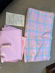 Pink PLAID TARTAN WOVEN FABRIC FOR KILT SKIRT DRAPE DRESS 3.5mx112cm - Picture 1 of 6