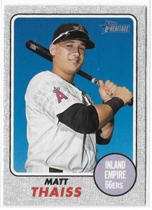 2017 TOPPS HERITAGE MINORS - GRAY BORDER - MATT THAISS /25