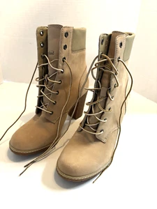 Timberland Women's Earthkeepers High Heel Leather Lace Up 9 Inch Boots Vietnam - Picture 1 of 8