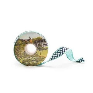 MacKENZIE CHILDS COURTLY CHECK 1" RIBBON AQUA BNIB - Picture 1 of 1