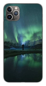 Coque en silicone imprimée compatible Apple iPhone 11 Pro Max Aurores Boréales - Photo 1 sur 3