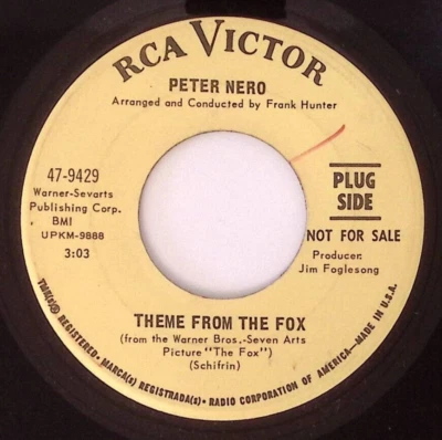 PETER NERO THEME FROM THE FOX WHO WILL ANSWER? PROMO RCA VICTOR VINYL 45 67-42 Foto 1 de 4