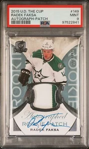 2015 Upper Deck The Cup #149 Radek Faksa Autograph-Patch PSA 9 - Picture 1 of 2
